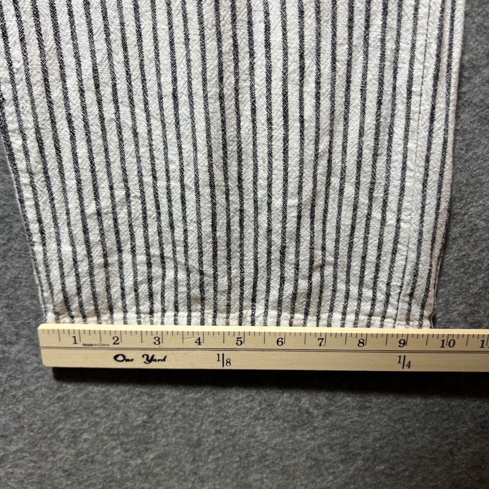 Definitions‎ d.jea Womens Medium Striped Linen Blend Wide Leg Pants Black White - Picture 8 of 10